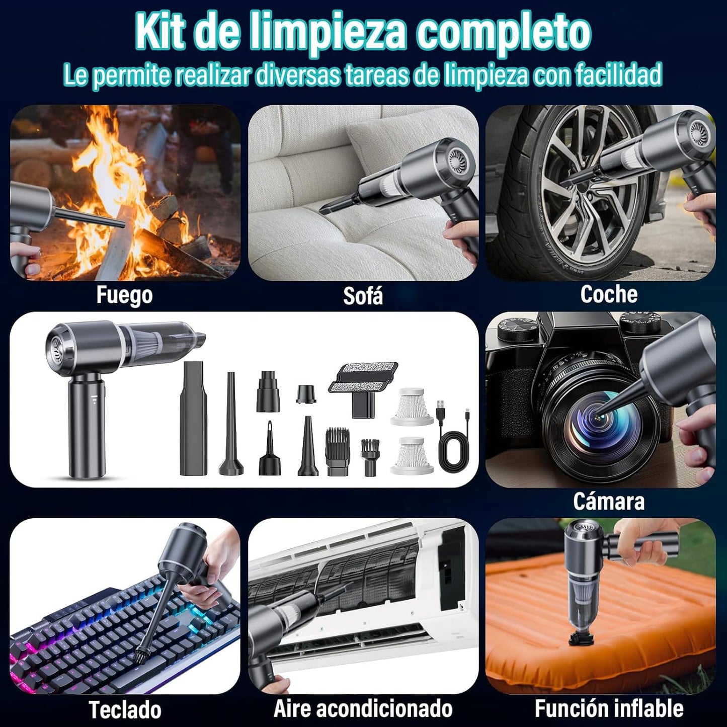 🌀Mini aspiradora portátil 🚗🏠