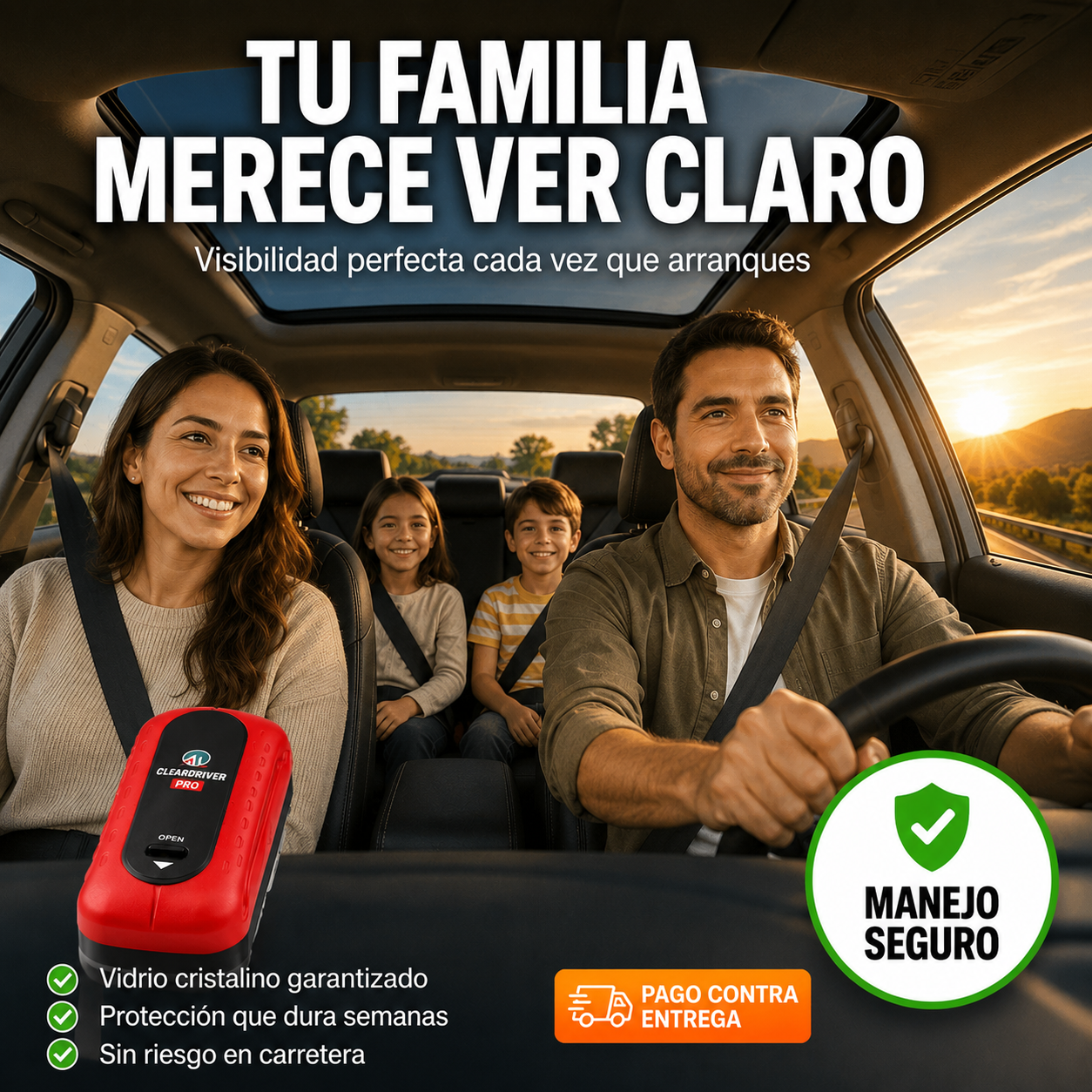 Clear Driver Pro | Visibilidad Total en 3 Minutos Elimina Humedad y Grasa