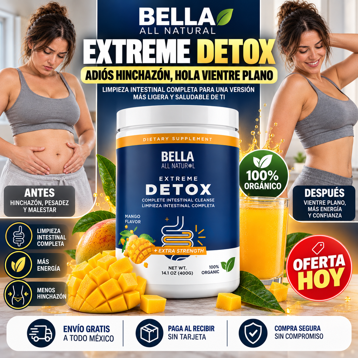 Bella Extreme Detox | Vientre Plano y Digestión Ligera Desde la Primera Semana