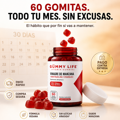 Gummy Life Vinagre de Manzana | Todo el Beneficio, Cero Sabor Fuerte