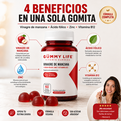 Gummy Life Vinagre de Manzana | Todo el Beneficio, Cero Sabor Fuerte