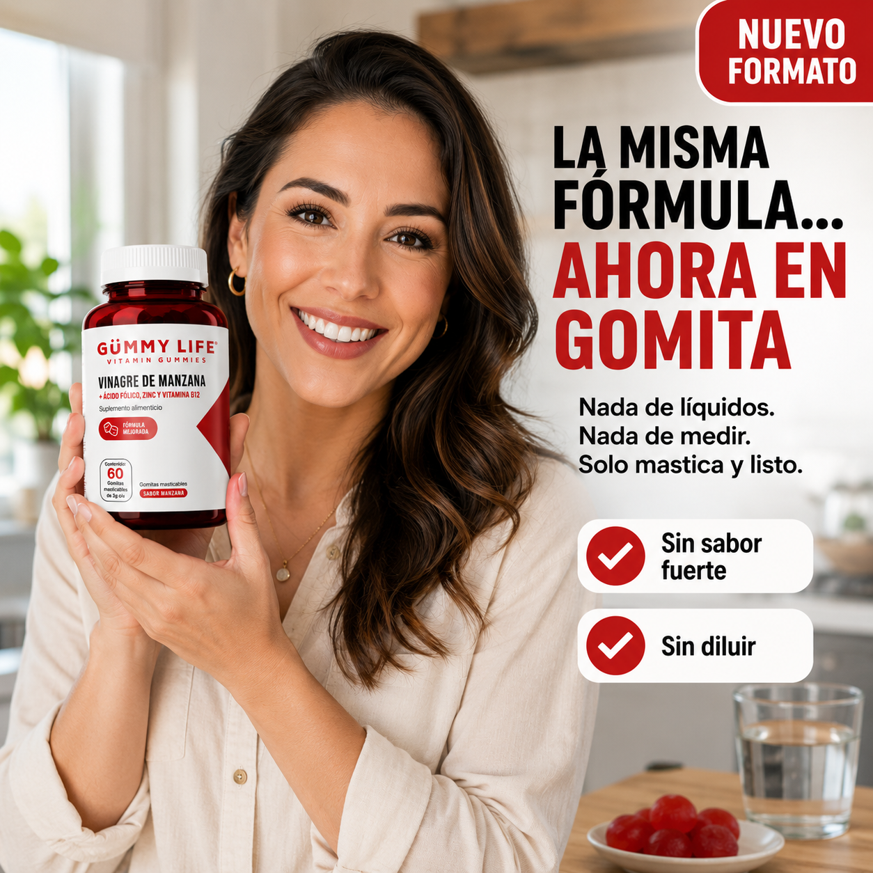 Gummy Life Vinagre de Manzana | Todo el Beneficio, Cero Sabor Fuerte