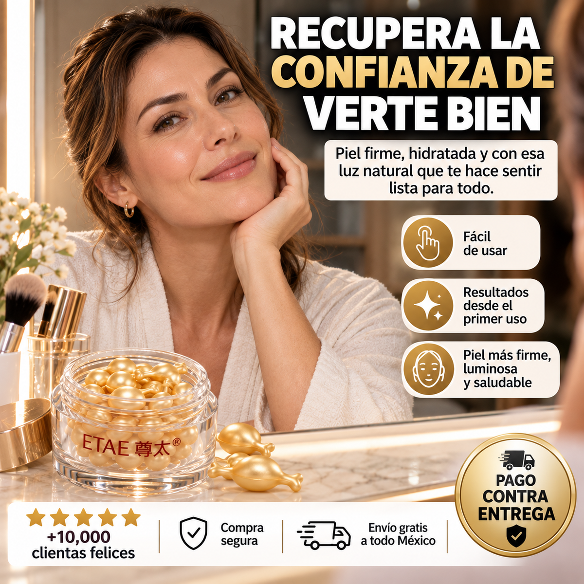 Cápsulas De Esencia Facial | Efecto Tensor Inmediato