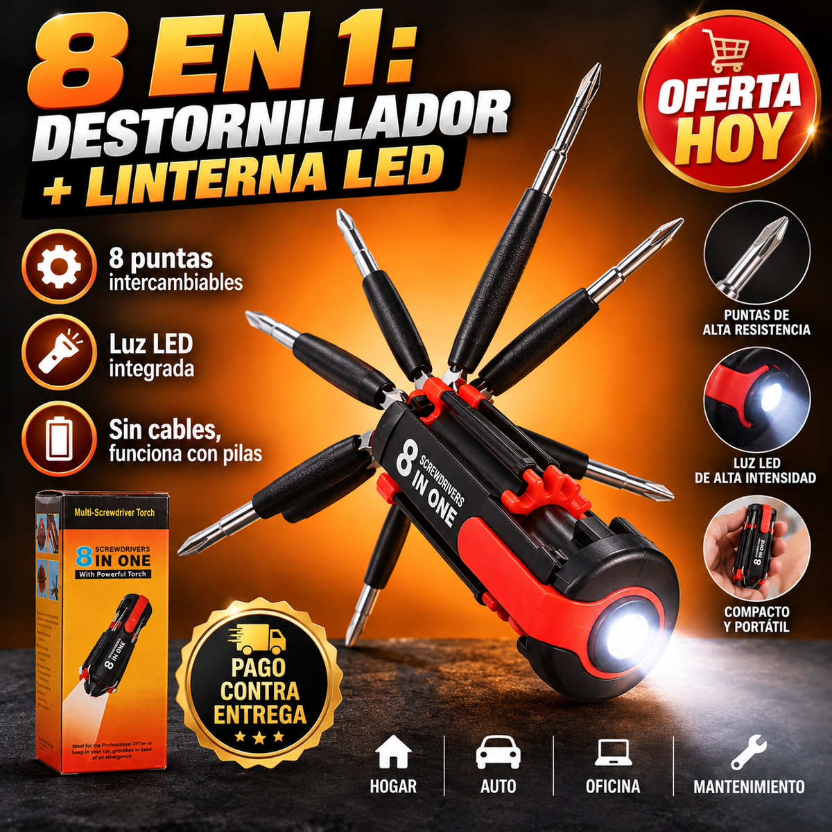 Destornillador 8 en 1 | Repara Todo Sin Buscar Herramientas