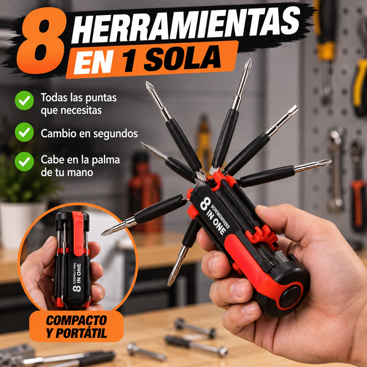 Destornillador 8 en 1 | Repara Todo Sin Buscar Herramientas