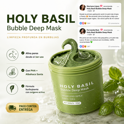 Mascarilla Burbujeante Holy Basil | Poros Limpios en Minutos, Sin Exprimir