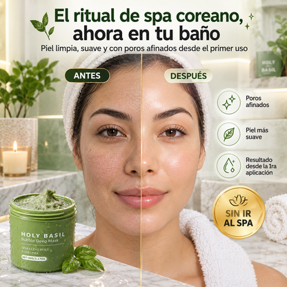 Mascarilla Burbujeante Holy Basil | Poros Limpios en Minutos, Sin Exprimir