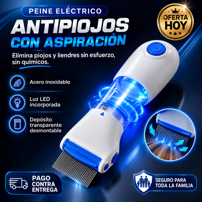 Peine Eléctrico Antipiojos | Aspira Piojos y Liendres al Instante