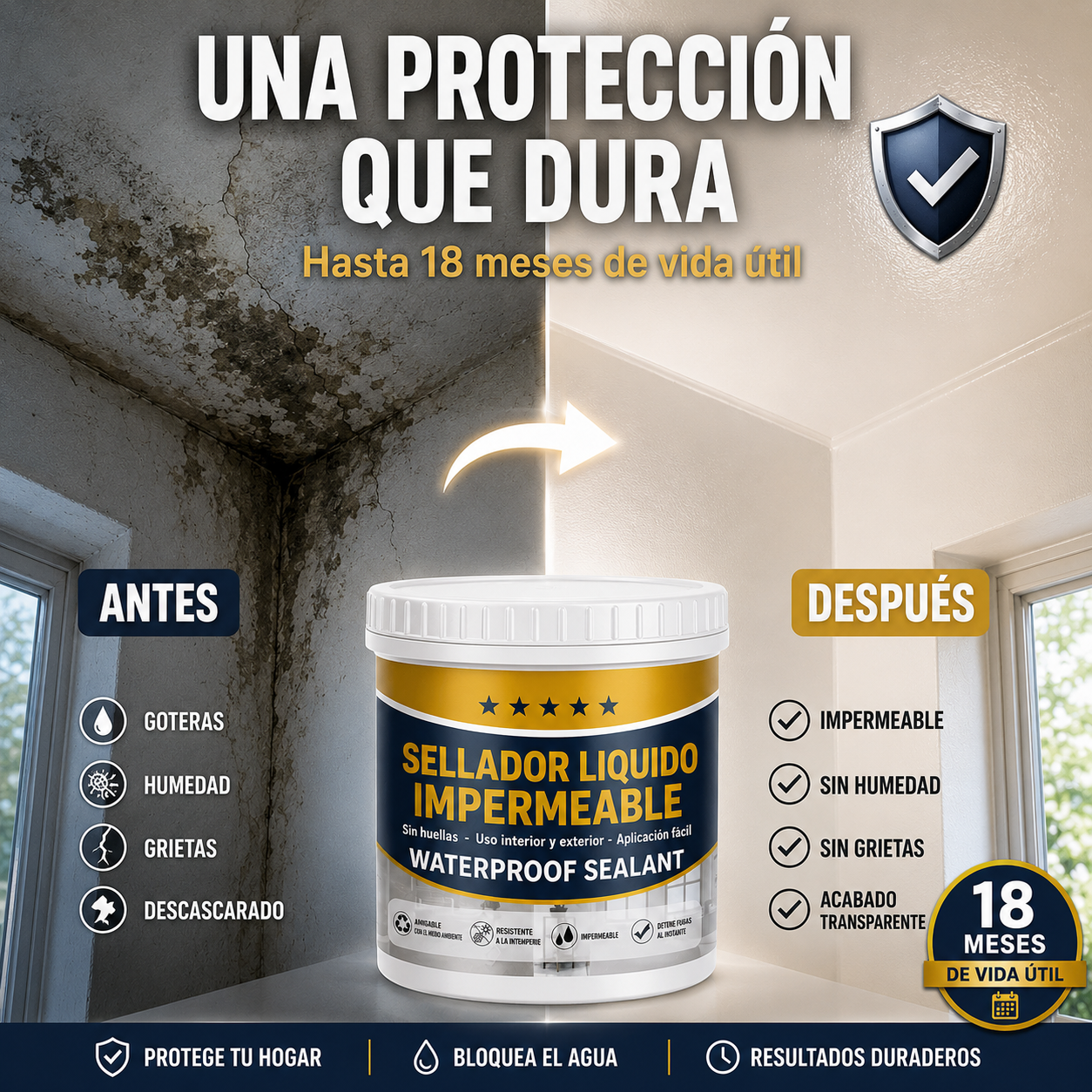 Sellador Líquido Impermeable | Adiós Fugas, Goteras, Humedad