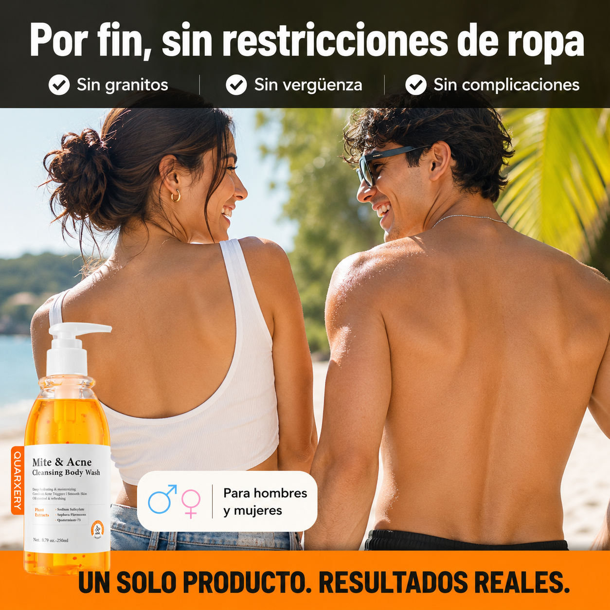 Quarxery Gel Anti Acné Corporal | Piel Limpia y Sin Granitos Desde la Primera Semana