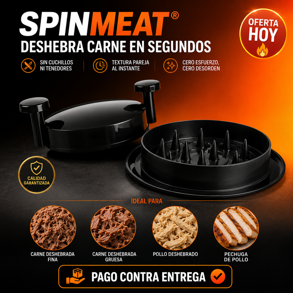 SpinMeat® | Deshebra Carne en Segundos, Sin Esfuerzo