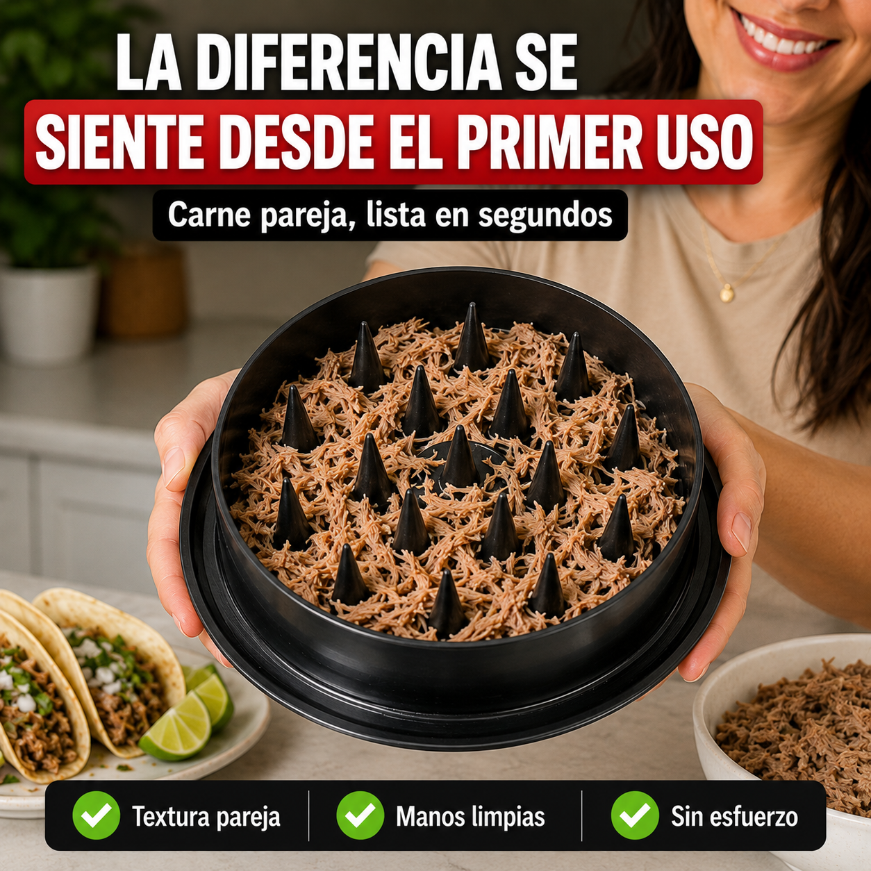 SpinMeat® | Deshebra Carne en Segundos, Sin Esfuerzo