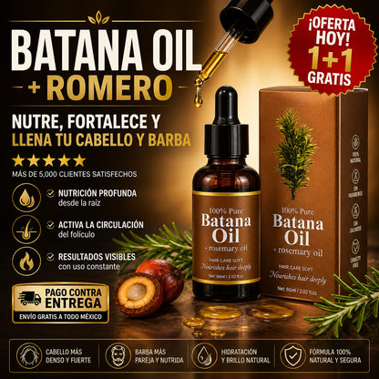 Bātana Oil + Romero | Cabello Con Apariencia Más Llena y Barba Más Poblada