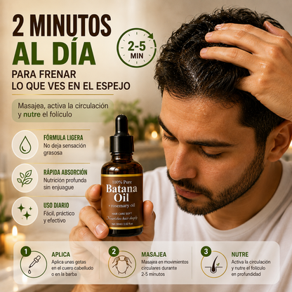 Bātana Oil + Romero | Cabello Con Apariencia Más Llena y Barba Más Poblada