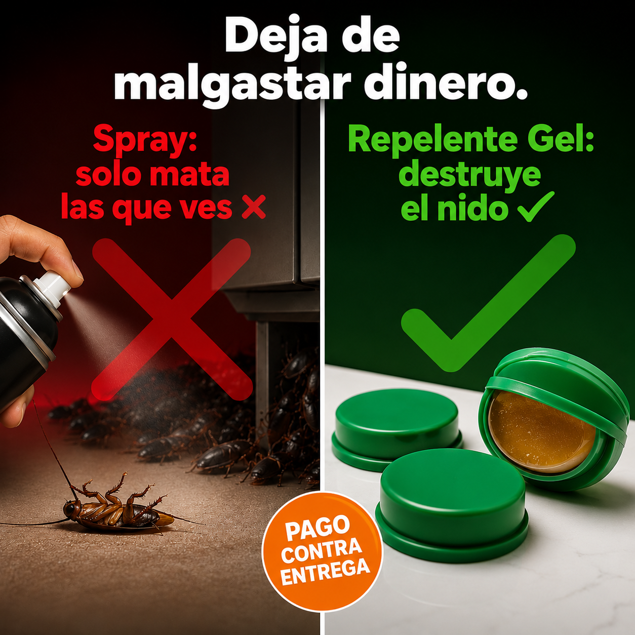 Repelente Gel para Cucarachas | Elimínalas Para Siempre, Sin Químicos Peligrosos