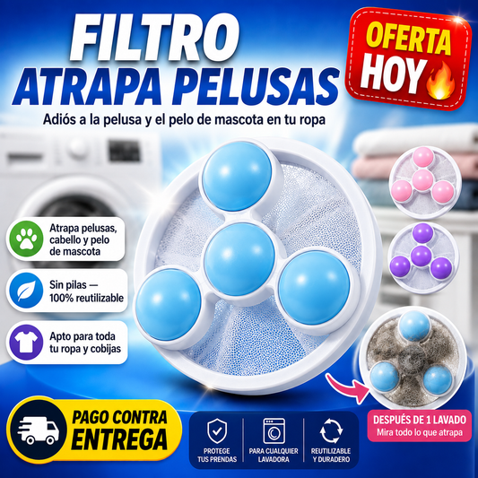 Filtro Atrapa Pelusas para Lavadora | Ropa Limpia Sin Pelusas Ni Pelo de Mascota