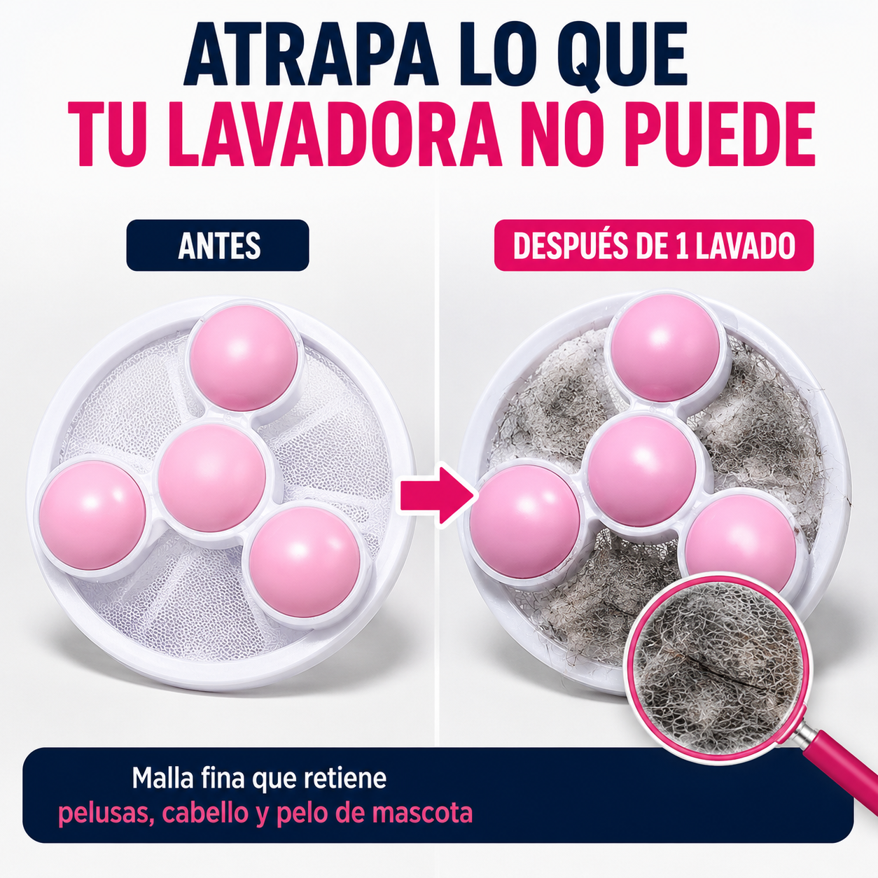 Filtro Atrapa Pelusas para Lavadora | Ropa Limpia Sin Pelusas Ni Pelo de Mascota