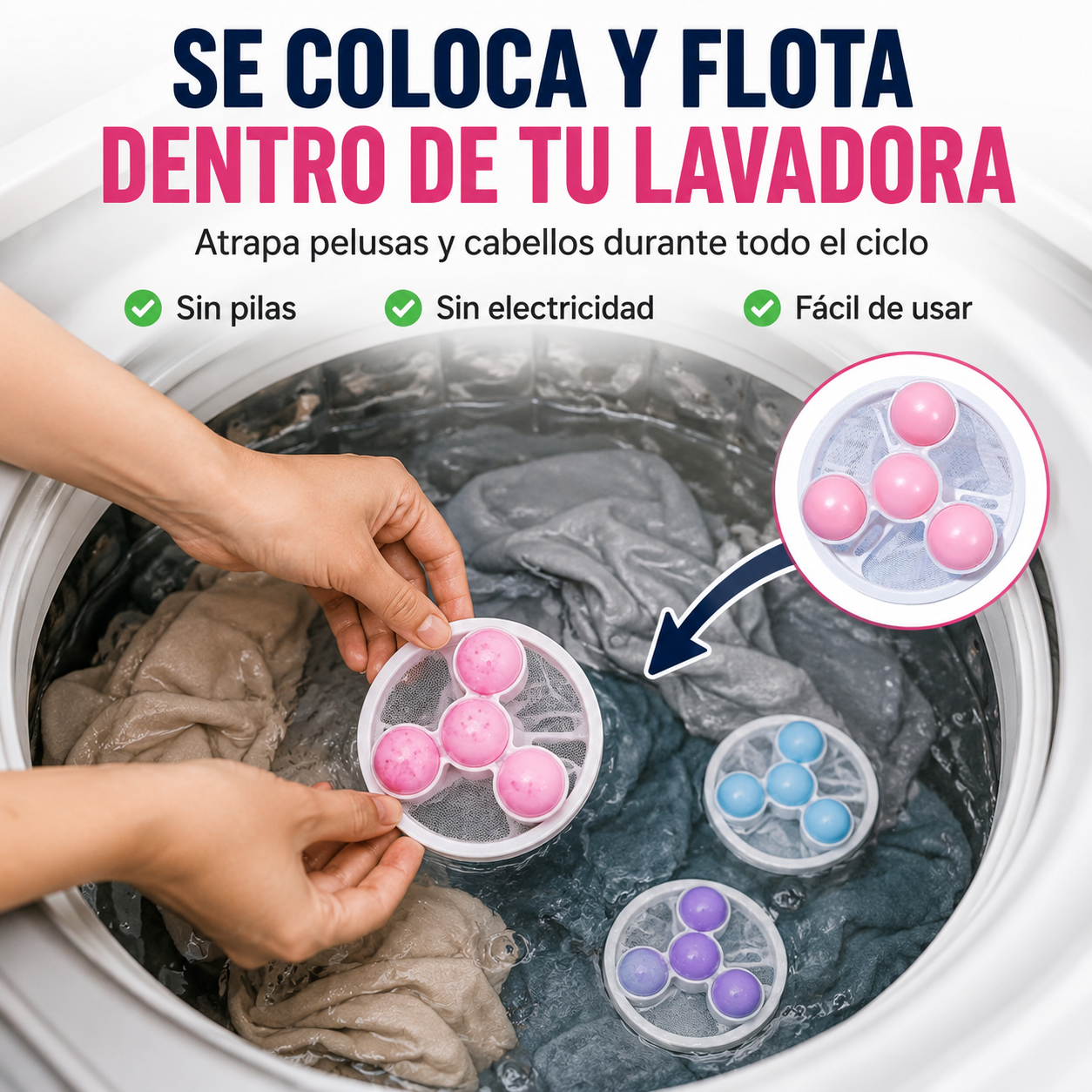 Filtro Atrapa Pelusas para Lavadora | Ropa Limpia Sin Pelusas Ni Pelo de Mascota
