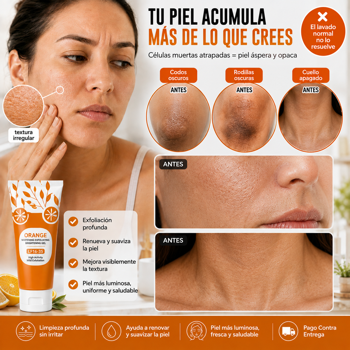 Gel Exfoliante de Naranja | Piel Más Suave y Luminosa Desde el Primer Uso