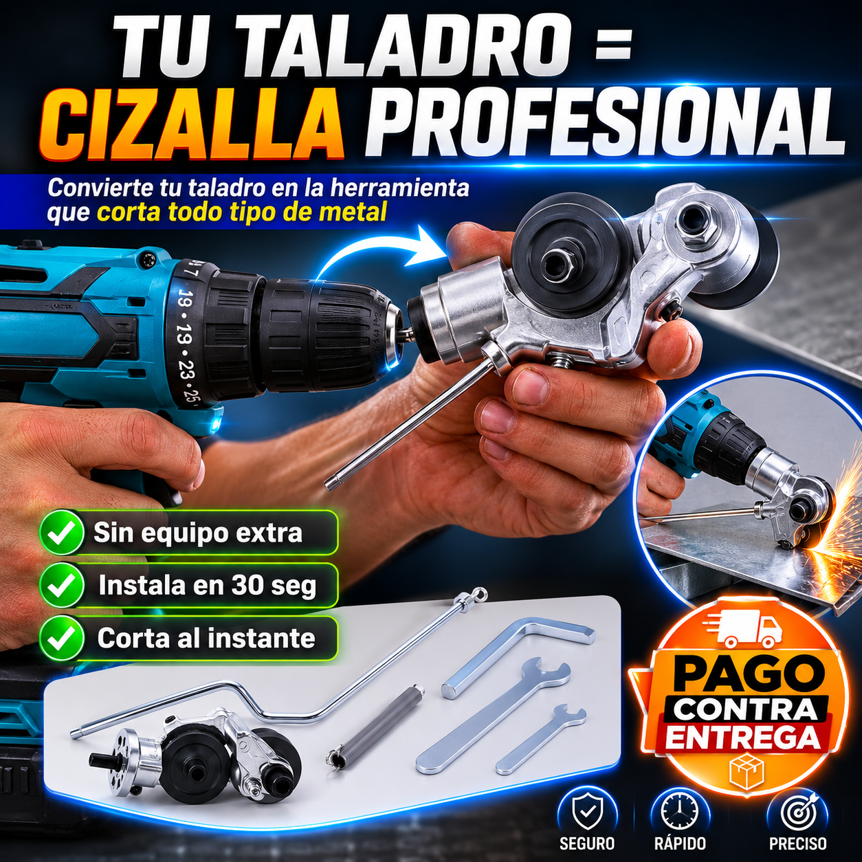 MetalForce | Convierte Tu Taladro en una Cizalla Profesional