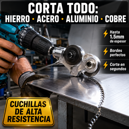 Cortador de Láminas MetalForce | Convierte Tu Taladro en una Cizalla Profesional