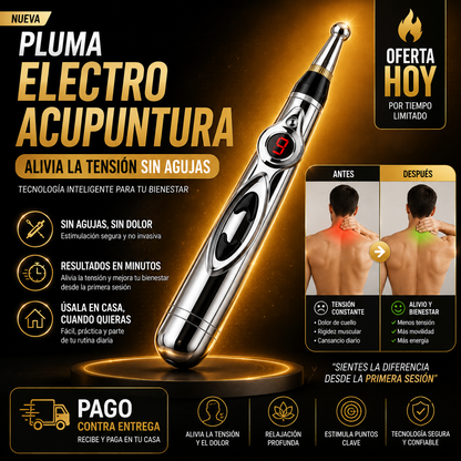 Pluma Electro Acupuntura | Relajación Instantánea Sin Agujas