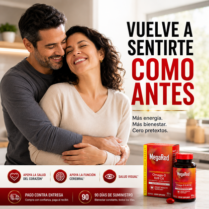 MegaRed® Omega-3 Krill Oil | Bienestar Diario Sin Sabor a Pescado