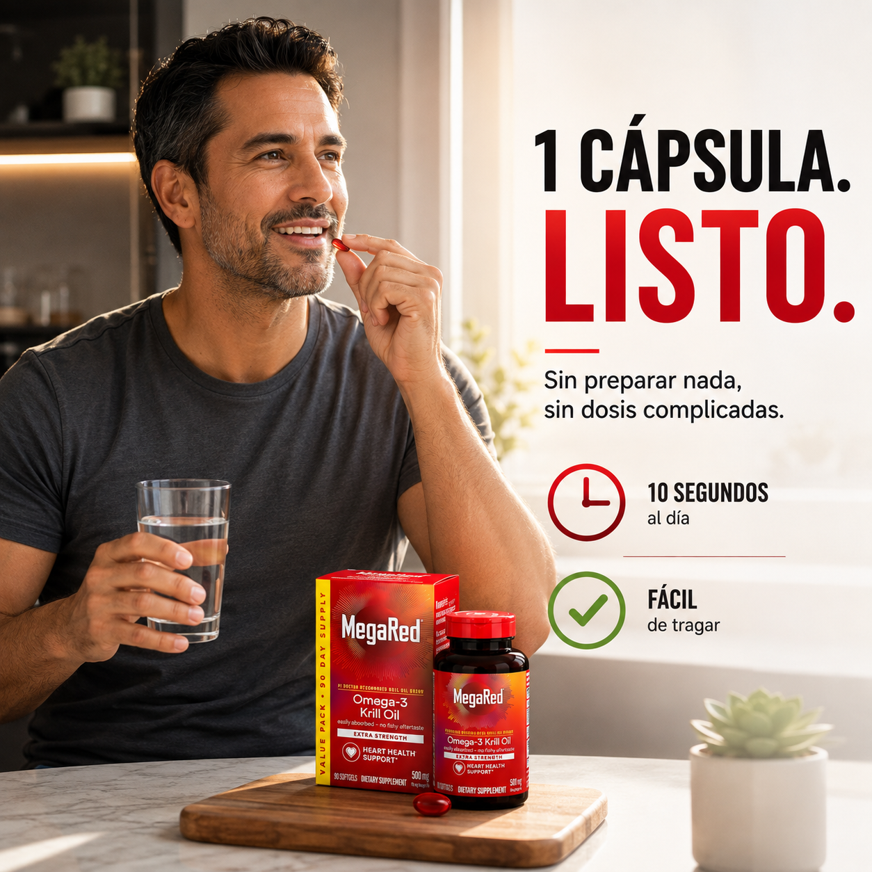 MegaRed® Omega-3 Krill Oil | Bienestar Diario Sin Sabor a Pescado