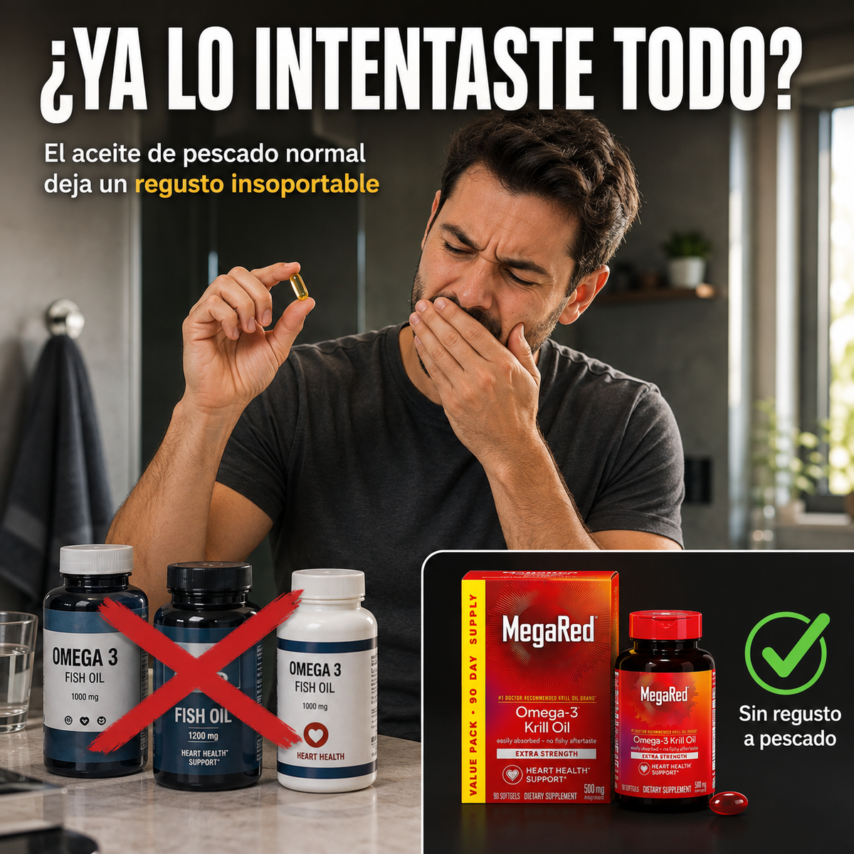MegaRed® Omega-3 Krill Oil | Bienestar Diario Sin Sabor a Pescado