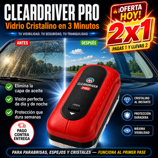 Clear Driver Pro | Visibilidad Total en 3 Minutos Elimina Humedad y Grasa