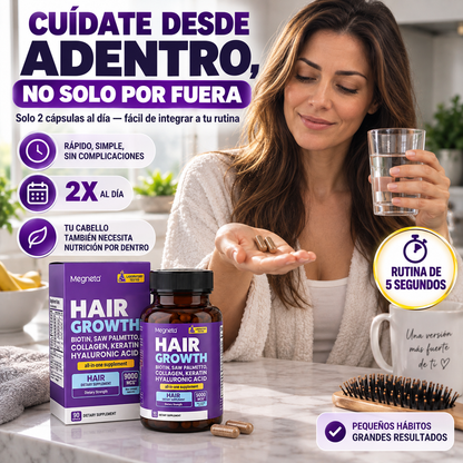 Megneta Hair Growth | Fórmula 5 en 1 para un Cabello Más Fuerte