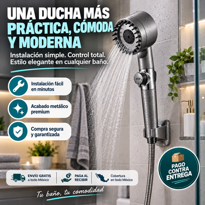 Regadera Premium Multifuncional de Mano | Control Total en Cada Ducha