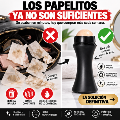 Rodillo Facial Absorbente De Grasa — Matifica Tu Piel Al Instante