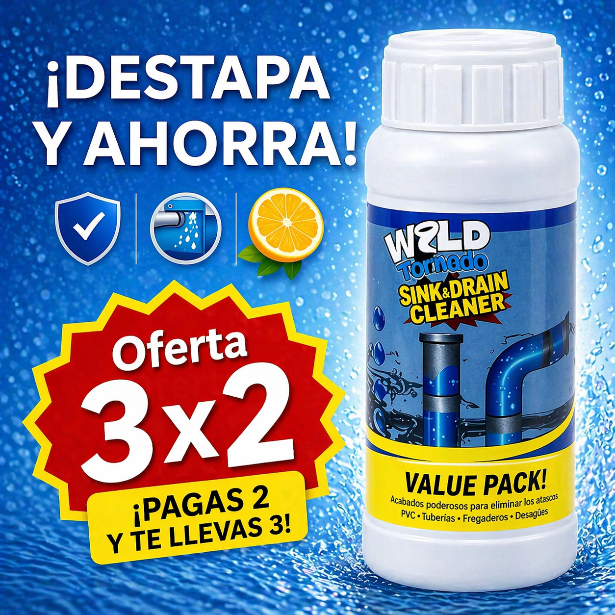 Wild Tornado 🌪️ Destapa tu drenaje en 20 minutos SIN gastar en plomero