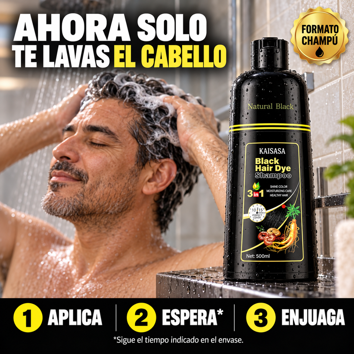 Shampoo Anti-Canas | Adiós Canas en 15 Minutos
