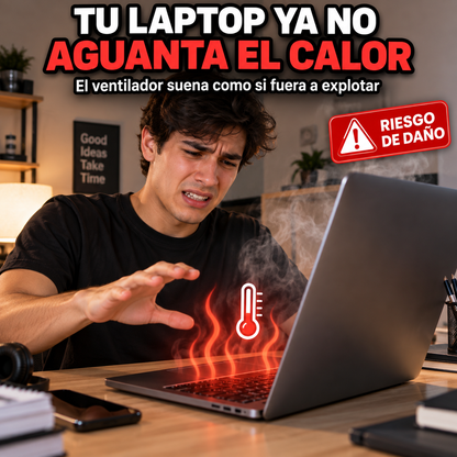 Soporte para Laptop con Doble Ventilación | Adiós al Calor y las Malas Posturas