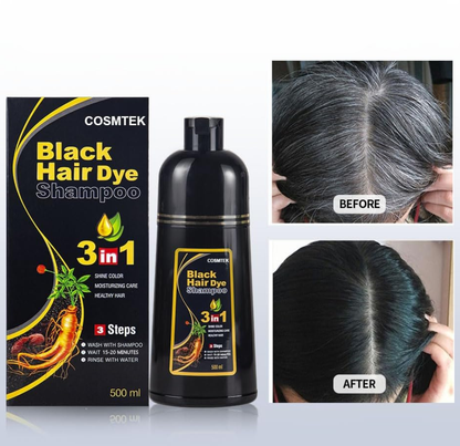 Shampoo Anticanas Tinte Negro 3 en 1 500 ml