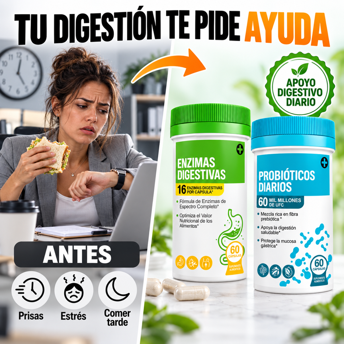 Kit Digestivo Enzimas + Probióticos | Apoyo Diario Para Tu Digestión