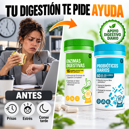 Kit Digestivo Enzimas + Probióticos | Apoyo Diario Para Tu Digestión