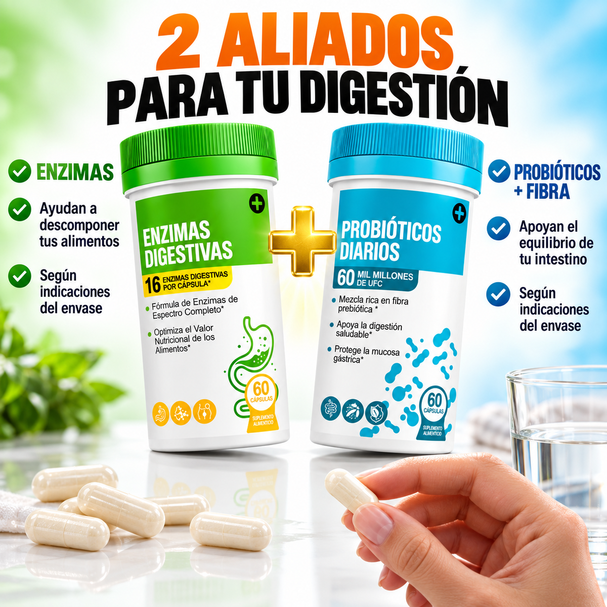 Kit Digestivo Enzimas + Probióticos | Apoyo Diario Para Tu Digestión