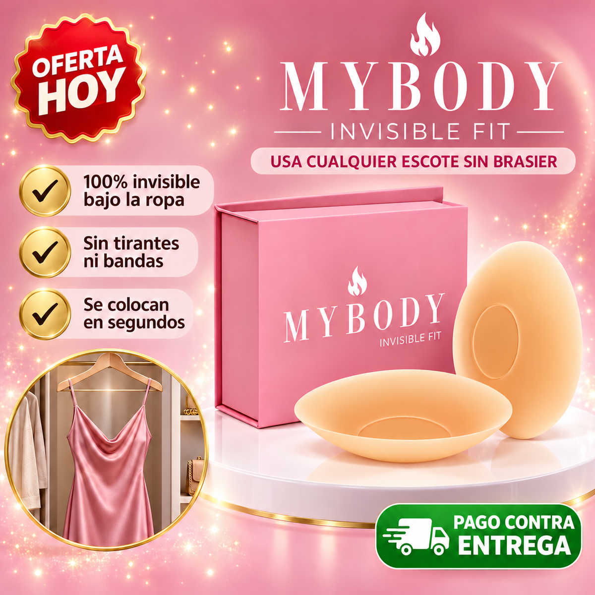 Cubrepezones MYBODY Invisible Fit | Luce Cualquier Escote Sin Brasier