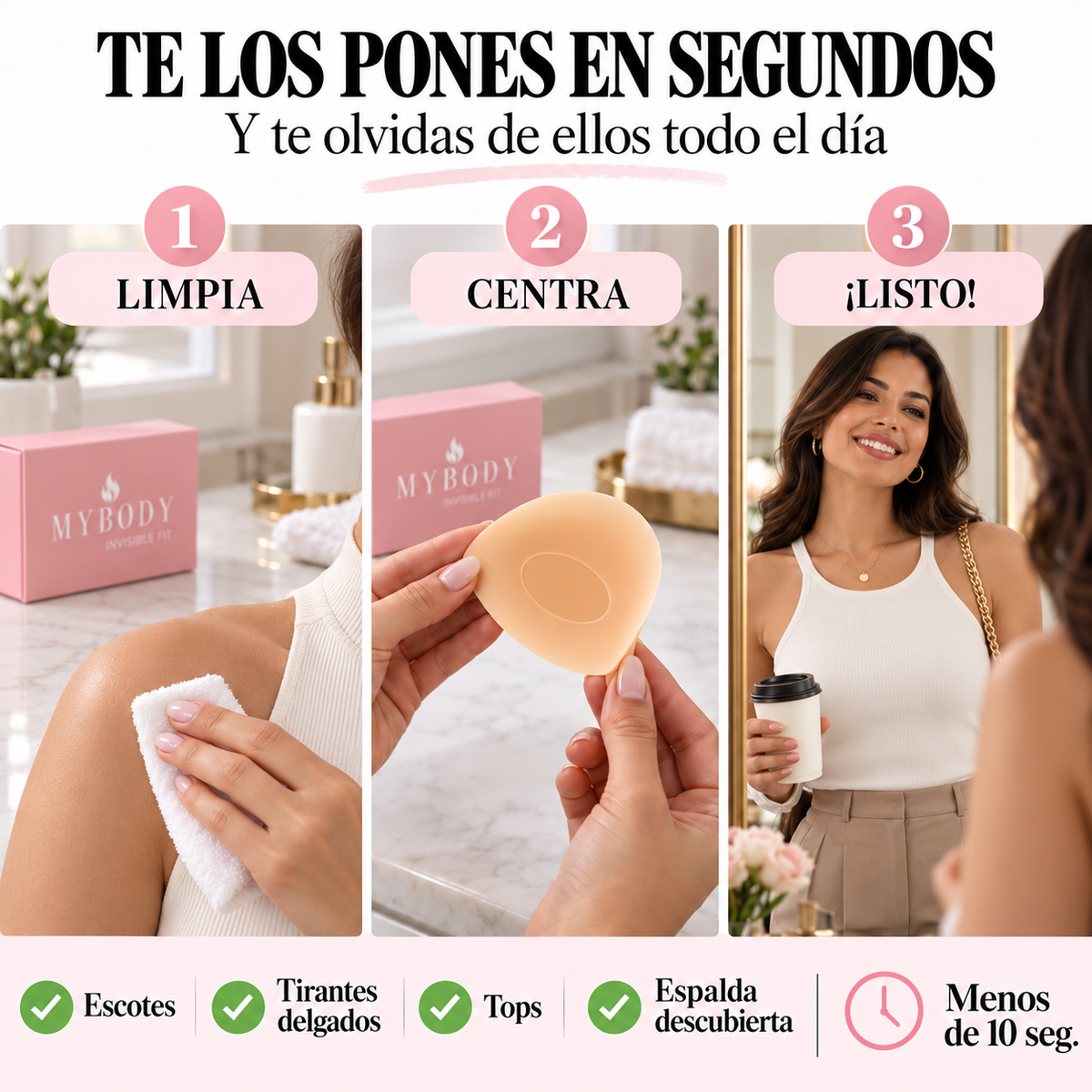 Cubrepezones MYBODY Invisible Fit | Luce Cualquier Escote Sin Brasier