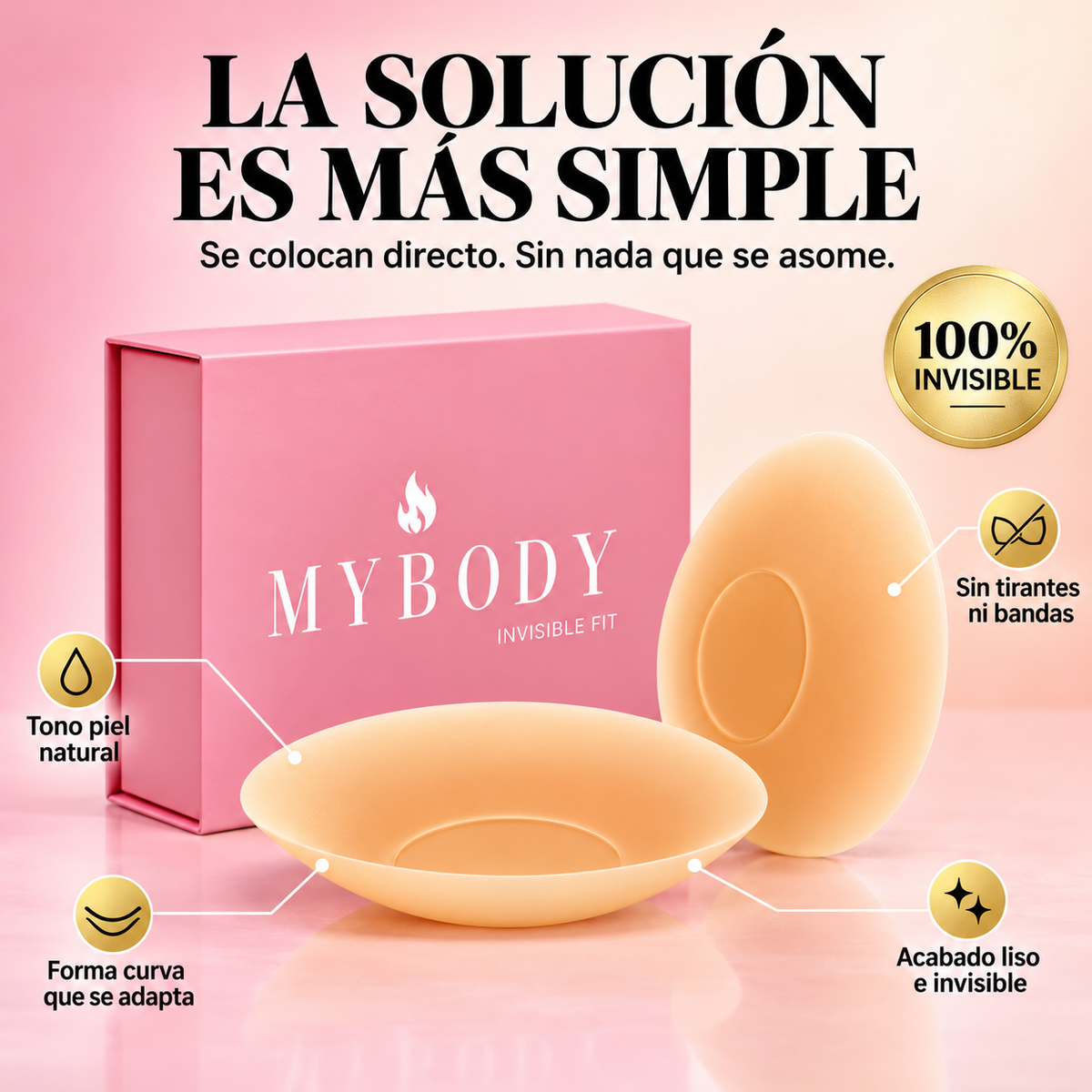 Cubrepezones MYBODY Invisible Fit | Luce Cualquier Escote Sin Brasier