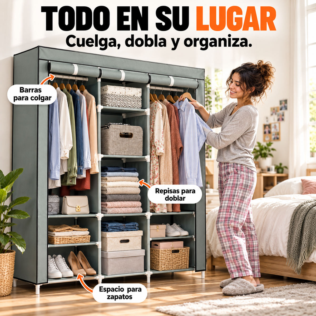 Clóset Armable Portátil | Tu Ropa Ordenada y Sin Polvo