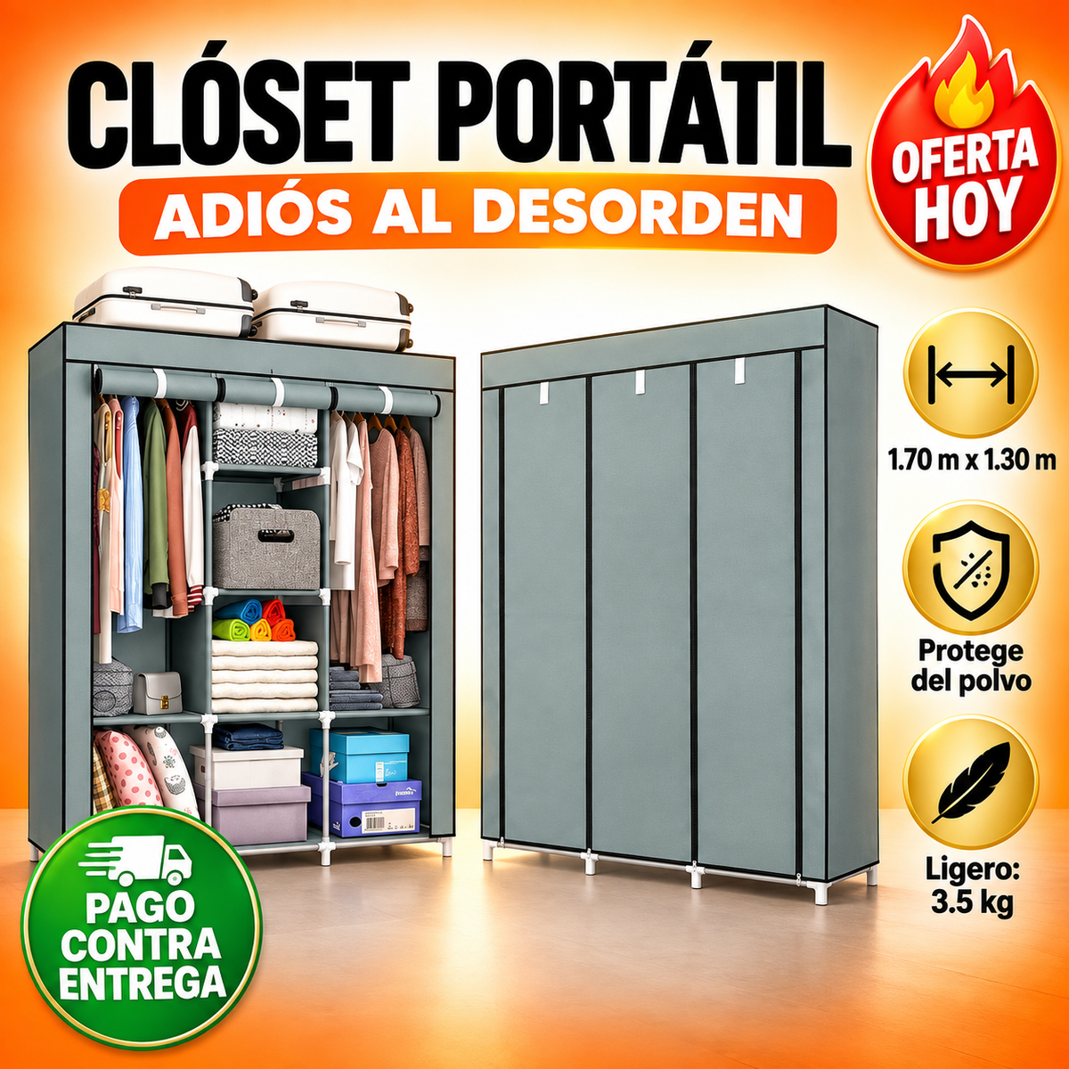 Clóset Armable Portátil | Tu Ropa Ordenada y Sin Polvo