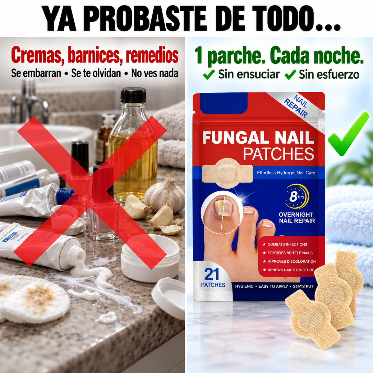 Pack 21 parches para Uñas | Uñas Más Sanas Mientras Duermes