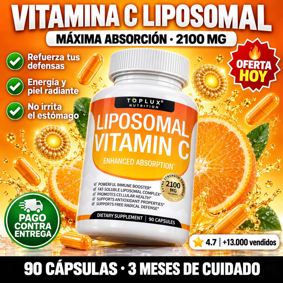 Vitamina C Liposomal 2100 mg | Apoya Tus Defensas Todos los Días