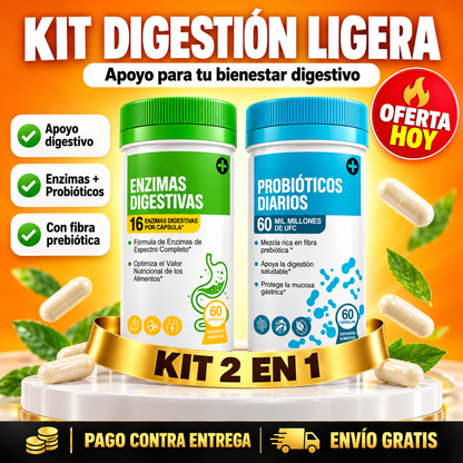 Kit Digestivo Enzimas + Probióticos | Apoyo Diario Para Tu Digestión