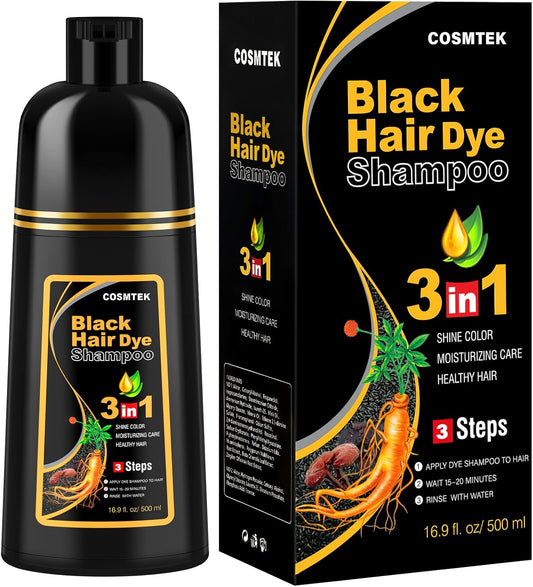 Shampoo Anticanas Tinte Negro 3 en 1 500 ml